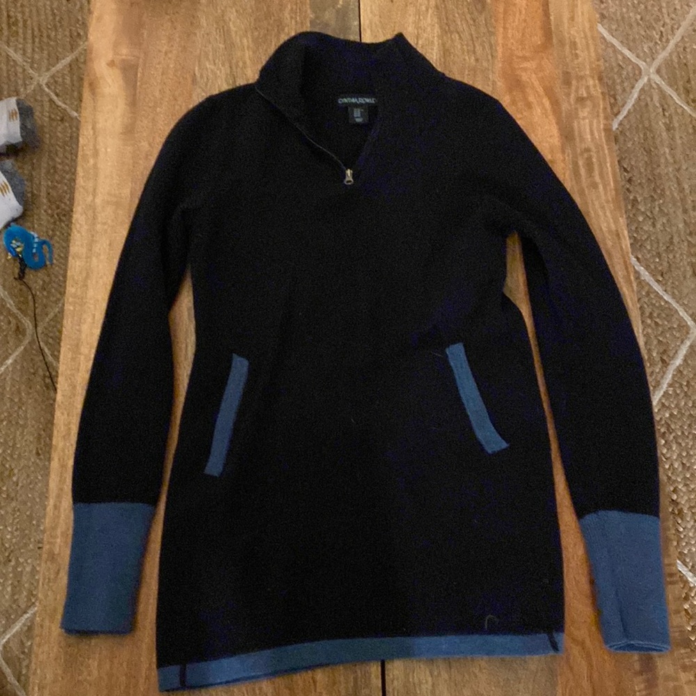 Cynthia Rowley half zip sweater in navy